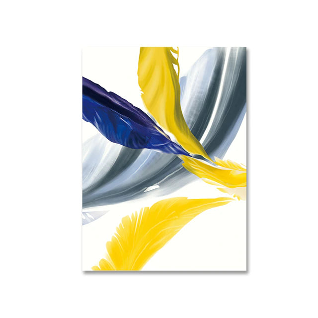Modern Abstract - Blue, Yellow and Grey