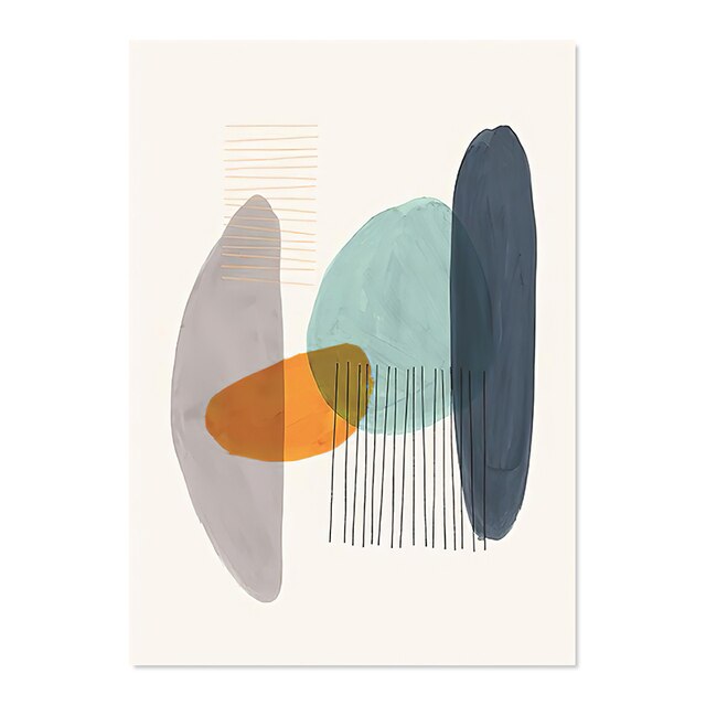 (HIRED) Modern Abstract Blue and Grey - Print B