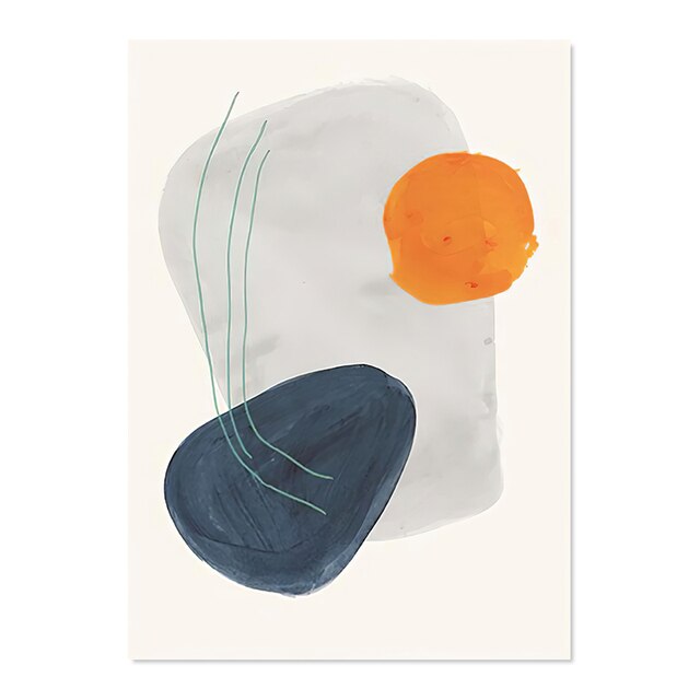 (HIRED) Modern Abstract Blue and Grey - Print A