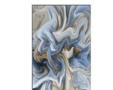 White Timber Frame - Marbled in Blue