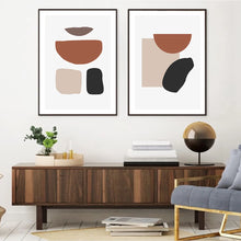 Load image into Gallery viewer, (HIRED) Framed Abstract Spots Print B - Tan and Black
