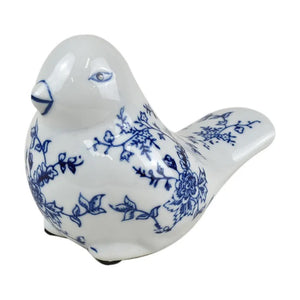Hamptons Style Blue and White Porcelain Bird