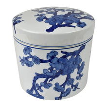 Load image into Gallery viewer, Blue and White Ceramic Jar (large)
