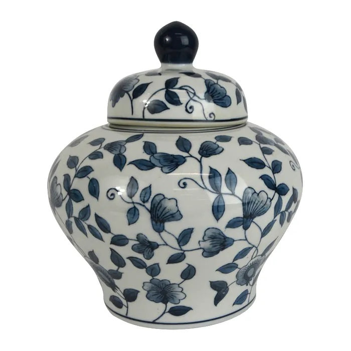 Hamptons Style Blue and White Porcelain Ginger Jar