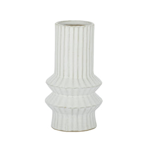 Accordion Ceramic Vase in Ivory