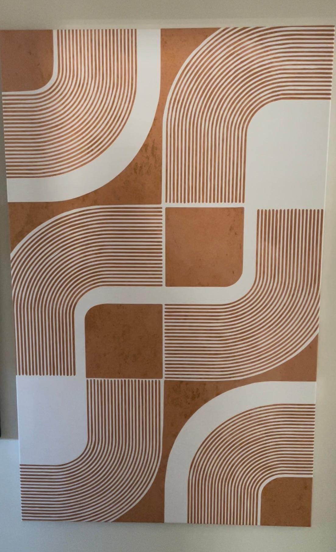 (HIRED) Abstract Tan Swirls Print