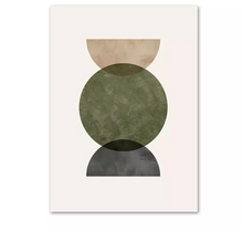 Load image into Gallery viewer, (HIRED) Geometric Circles Beige/Green/Grey - Print A
