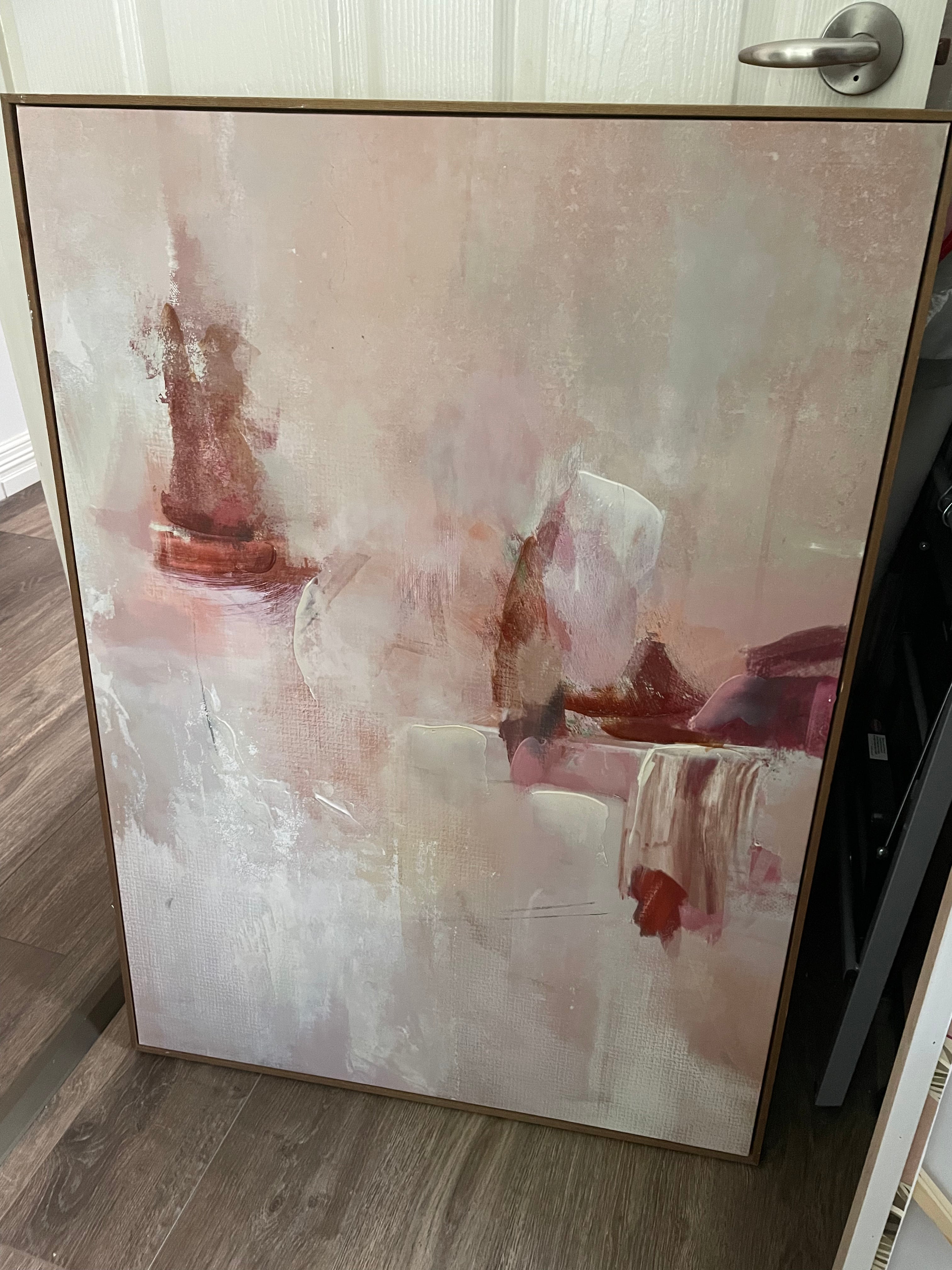 (HIRED) Framed Abstract in Blush