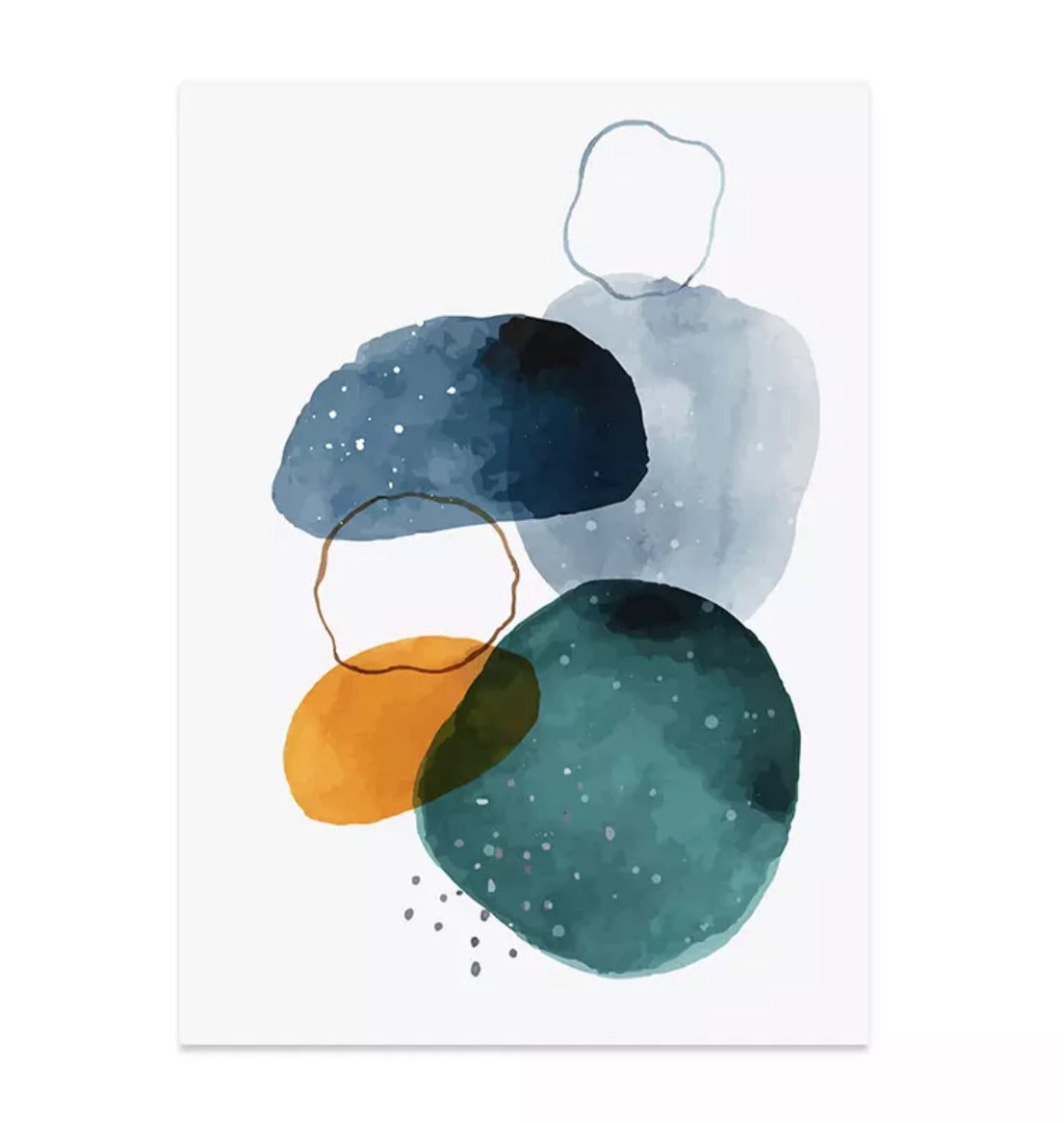 Abstract Spots (Medium Size) - Print A - Tan and Black