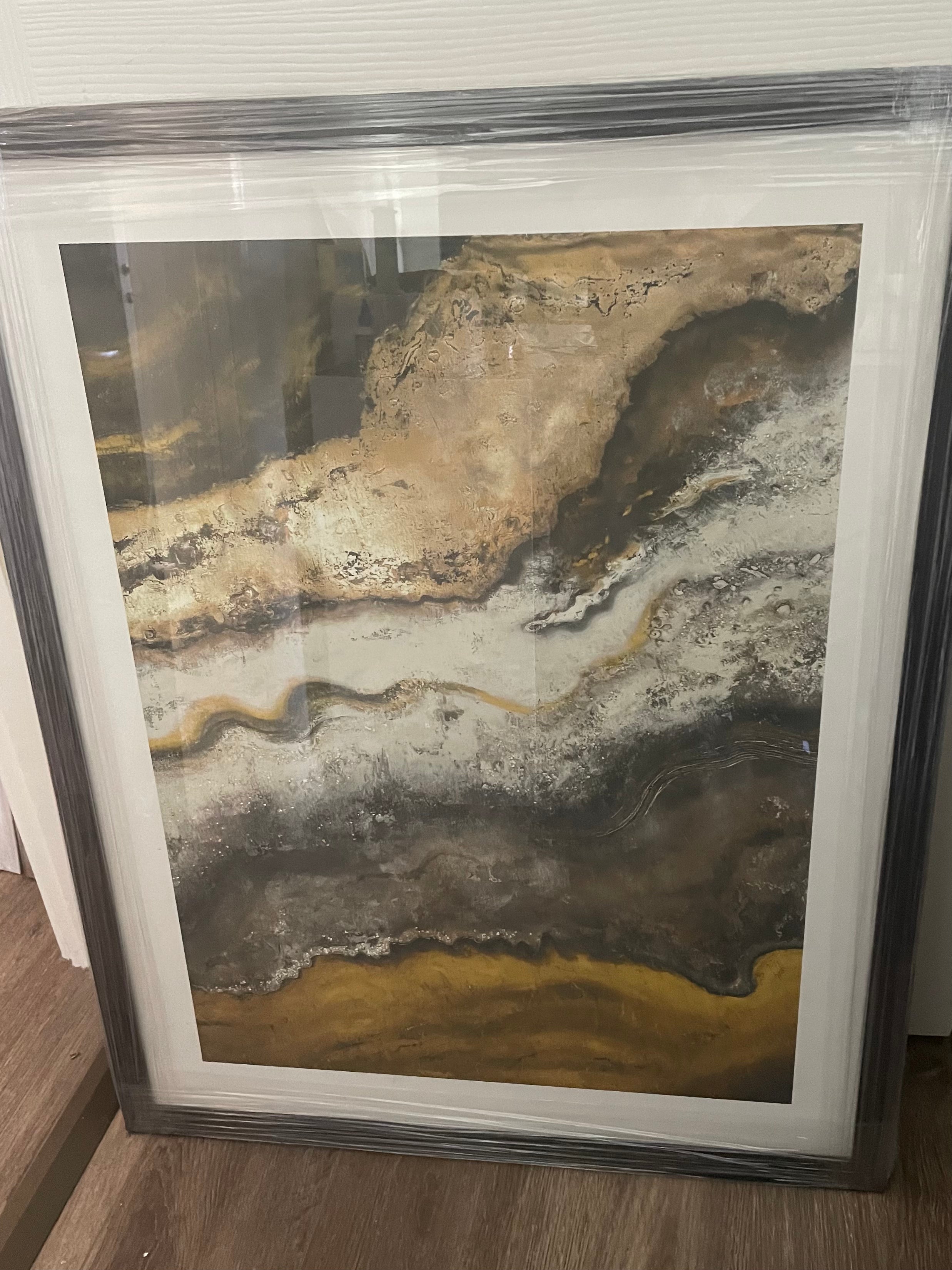 Framed Gold and Black Lava