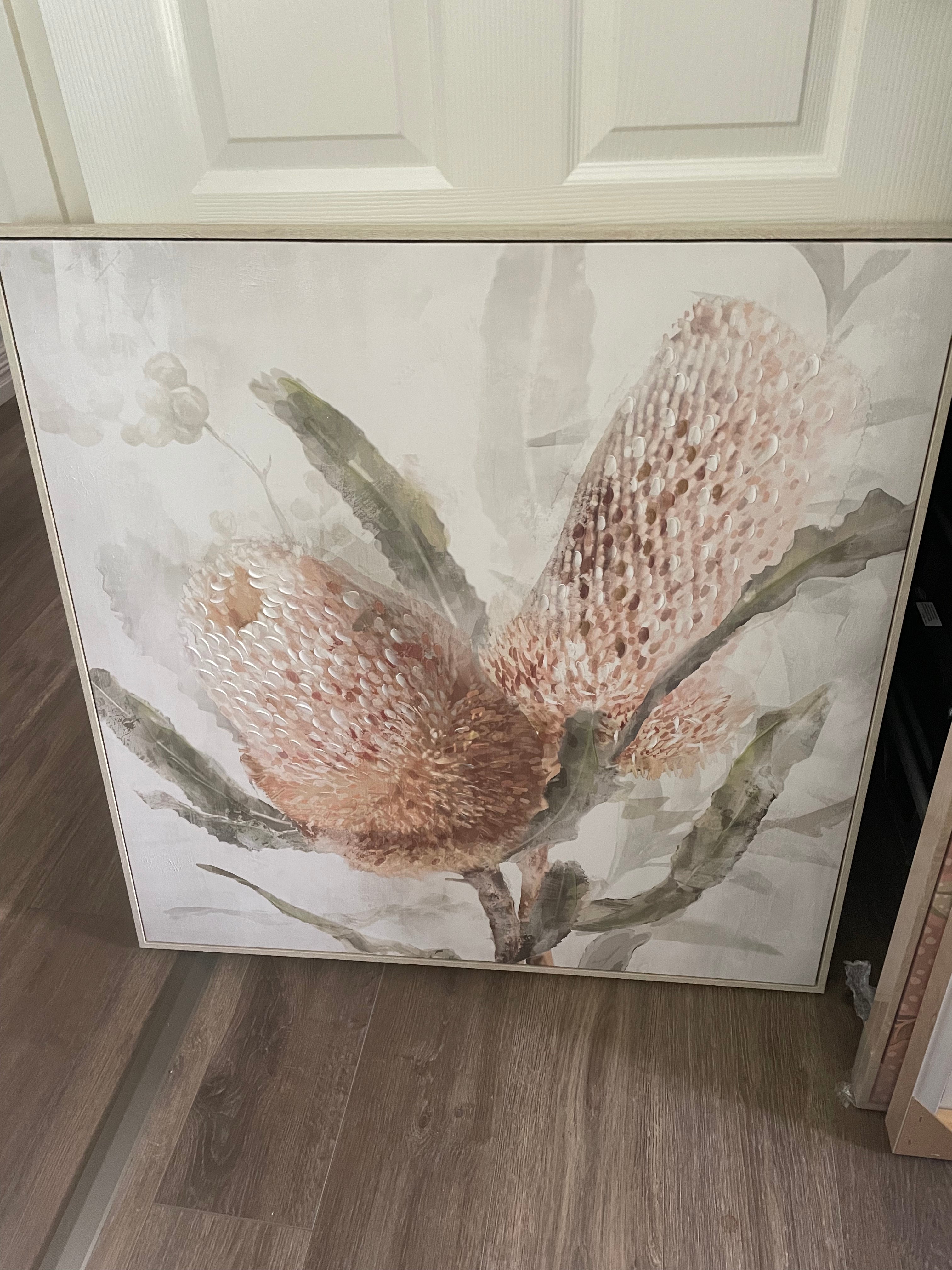 (HOLD) Framed Banksia  in Peach