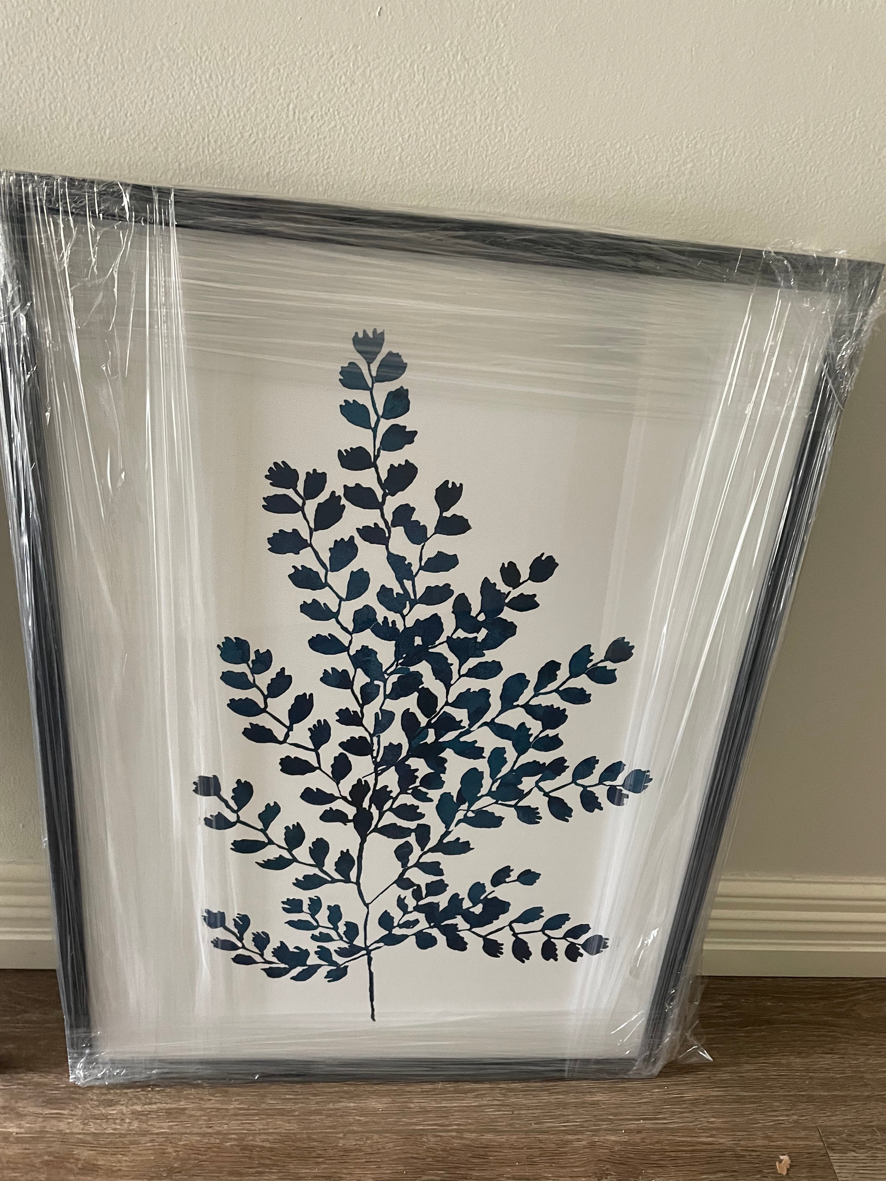 (HIRED) Framed Blue Leaves - Print A