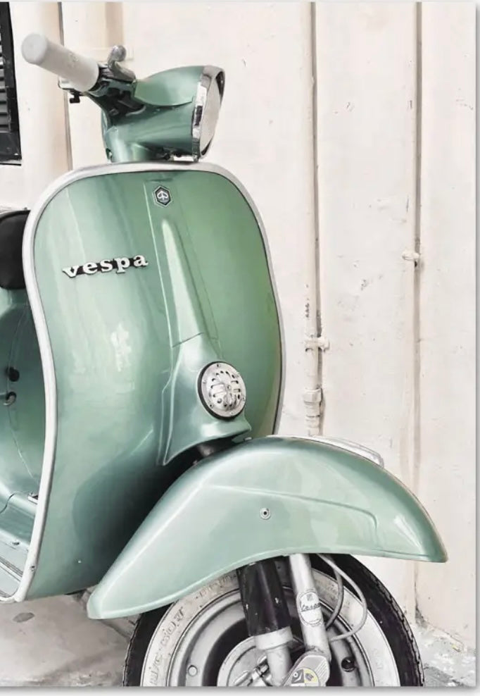 (HOLD) Framed Moped in Light Green