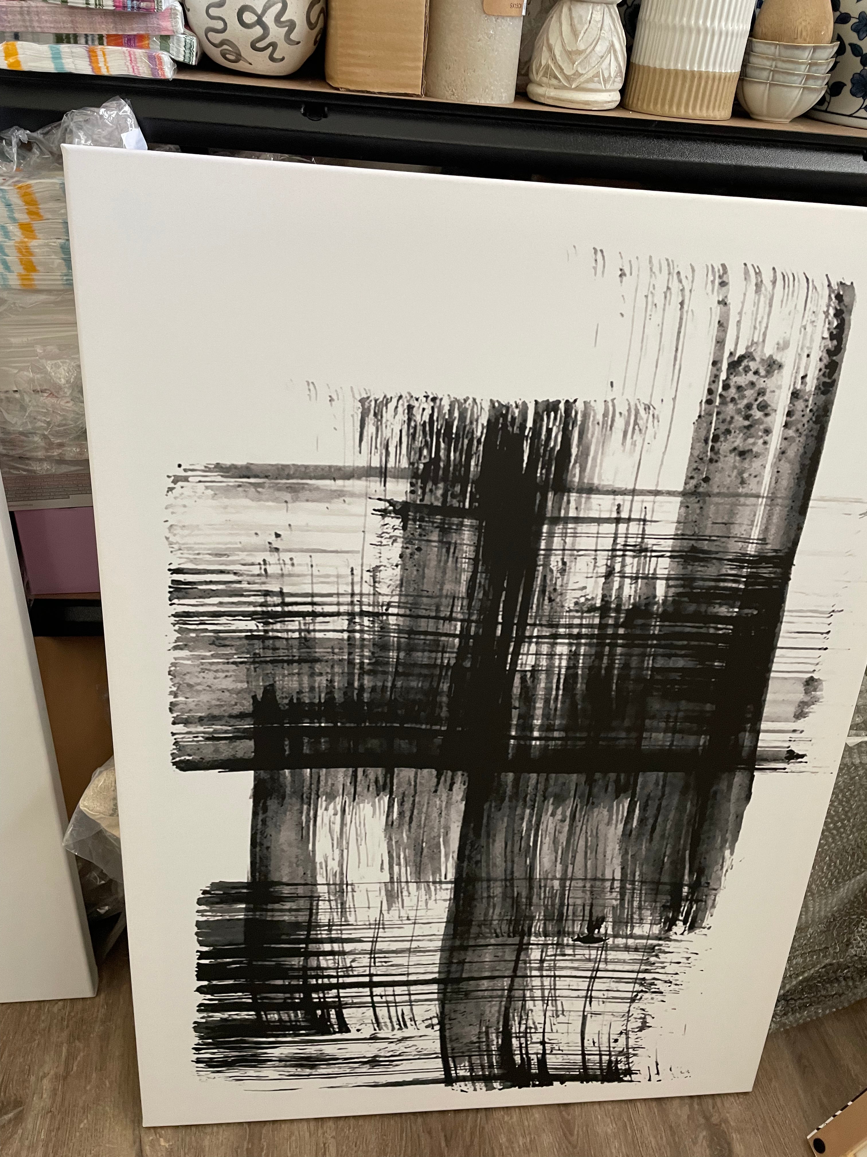 Abstract Brush Stroke Black - Print B