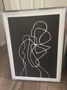 Framed Silhouette Line Drawing - Print A