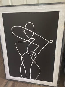 Framed Silhouette Line Drawing - Print B