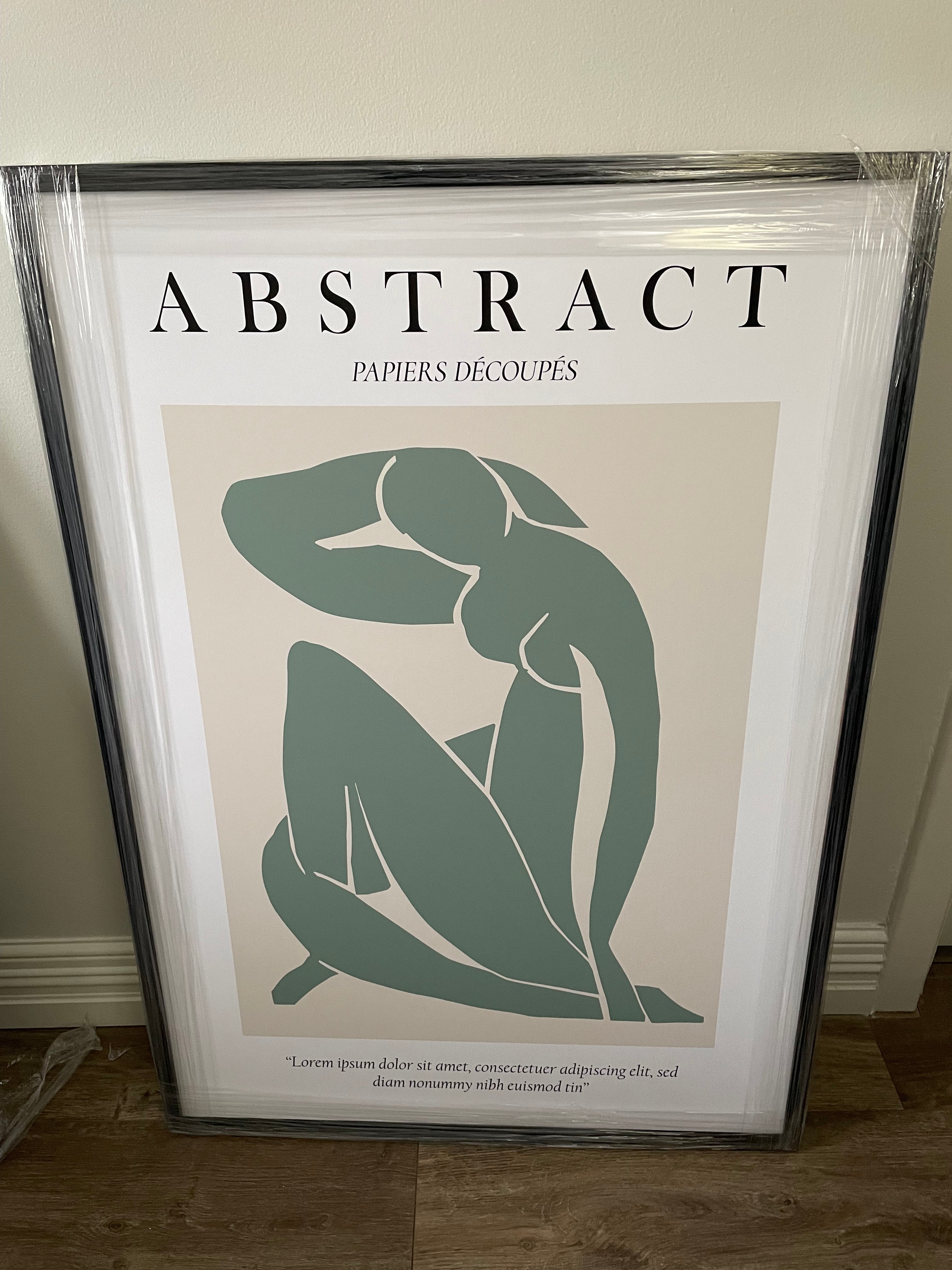 (HIRED) Framed Abstract Feminine in Teal