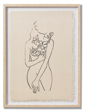 Load image into Gallery viewer, (HIRED) Glass framed Feminine Line Drawing in Beige - Print B
