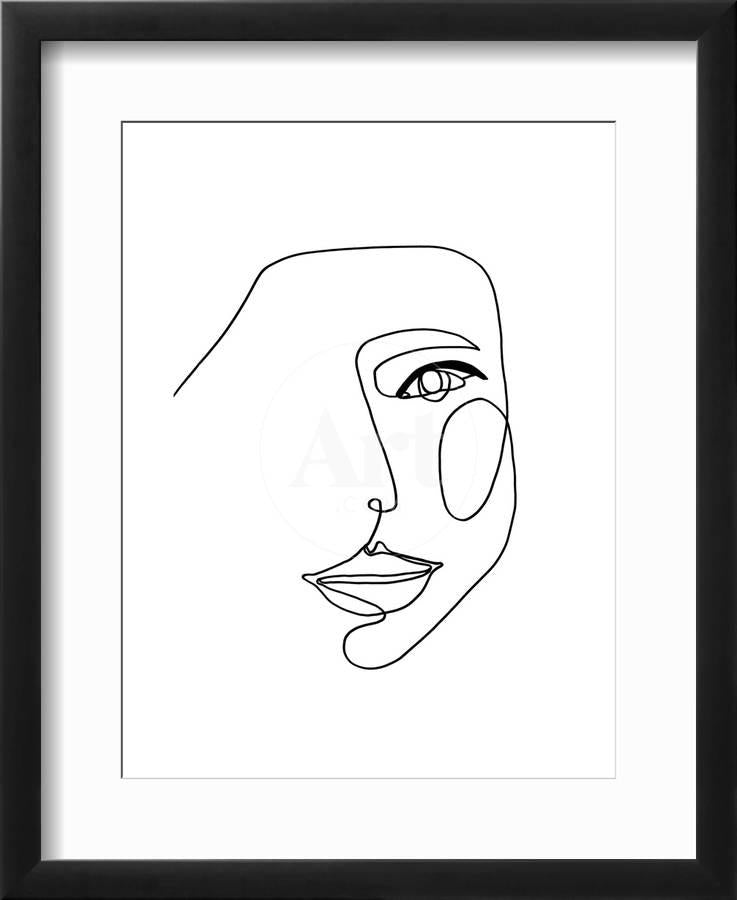 Framed Black Line Drawing