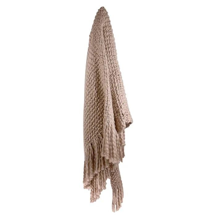 Carin Wool Blend Throw in Blush
