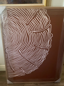 (HIRED) Framed Swirled Lines in Tan - Print B