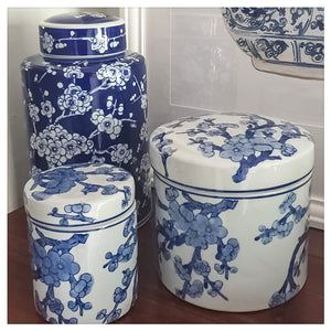 Blue and White Ceramic Jar (large)
