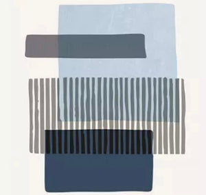 Geometric Blue Stripe - Print B