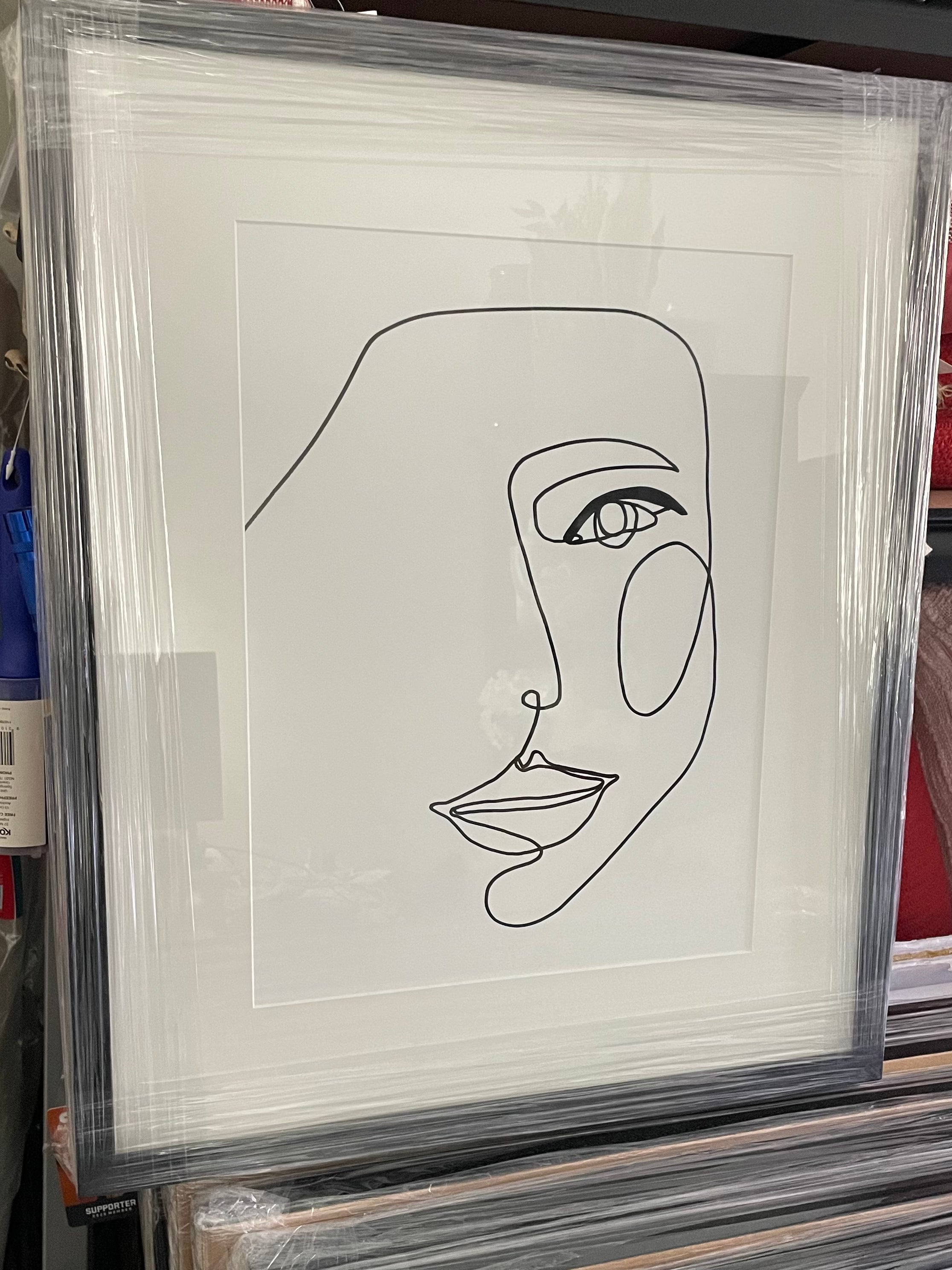 (HIRED) Framed Black Line Drawing