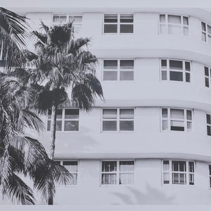 Framed Tropical Hotel Black & White