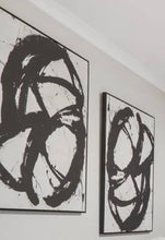 Load image into Gallery viewer, (HIRED) Framed Black Abstract Swirls (Set of 2 Identical prints)
