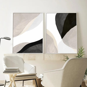 (HOLD) Abstract Black and Beige - Print B