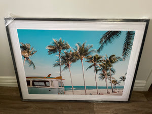 Framed Beach Kombi  - Print  B