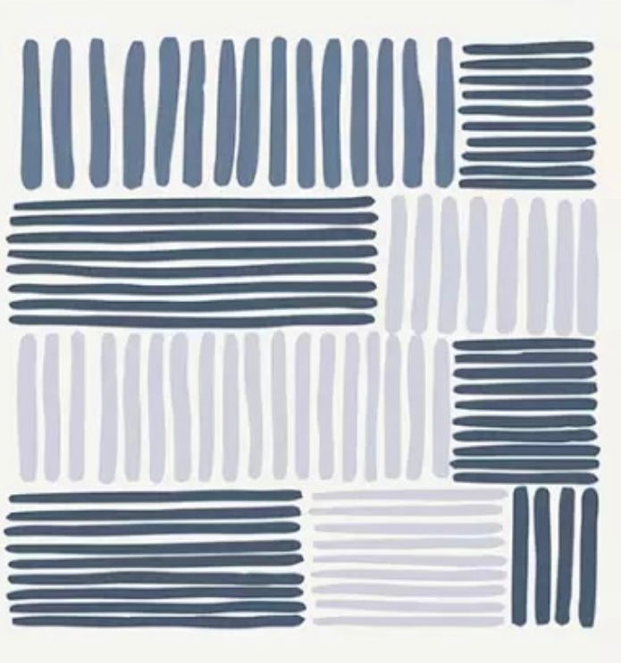 (HIRED) Geometric Blue Stripe - Print A